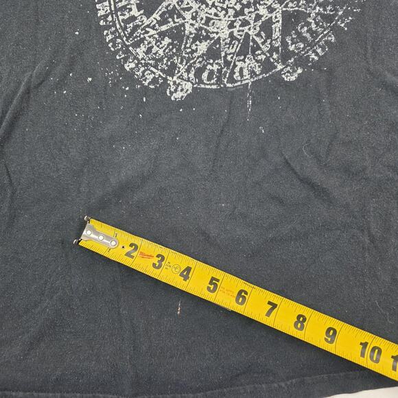 VTG Y2K Down Shirt Mens Black Metal Band Graphic Distressed Cracked Print - Picture 5 of 12